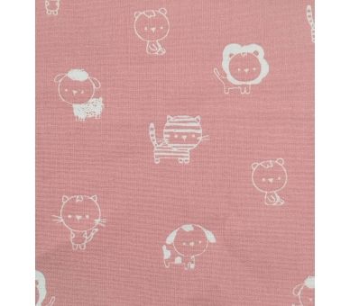 Algodón Wild Animals León Rosa [product.brand] 2 - Tejidos Yasmina 