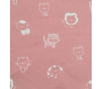 Algodón Wild Animals León Rosa [product.brand] 2 - Tejidos Yasmina 