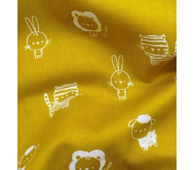 Algodón Wild Animals Mostaza [product.brand] 2 - Tejidos Yasmina 