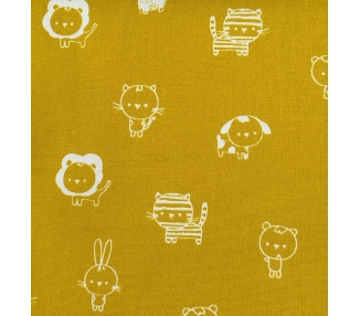 Algodón Wild Animals Mostaza [product.brand] 4 - Tejidos Yasmina 