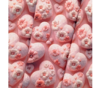 Algodón 3D Flores Corazon Floral [product.brand] 3 - Tejidos Yasmina 