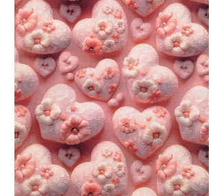 Algodón 3D Flores Corazon Floral [product.brand] 2 - Tejidos Yasmina 