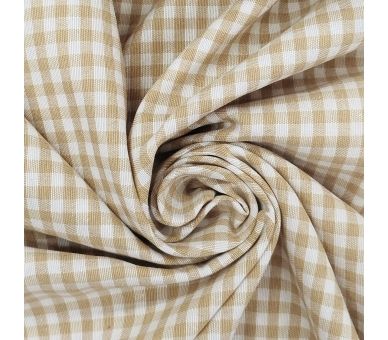 Loneta Cuadros Vichy Beige 5mm [product.brand] 1 - Tejidos Yasmina 