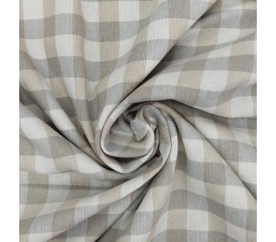 Loneta Cuadros Vichy Beige And Gray 15mm [product.brand] 1 - Tejidos Yasmina 