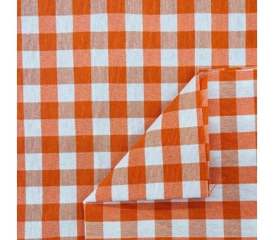 Loneta Cuadros Vichy Naranja 15mm [product.brand] 3 - Tejidos Yasmina 