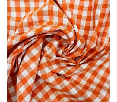 Loneta Cuadros Vichy Naranja 15mm [product.brand] 1 - Tejidos Yasmina 