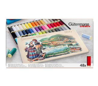 Caja 48 Bobinas Hilos Nostàlgica 100m - Gütermann Gütermann 3 - Tejidos Yasmina 