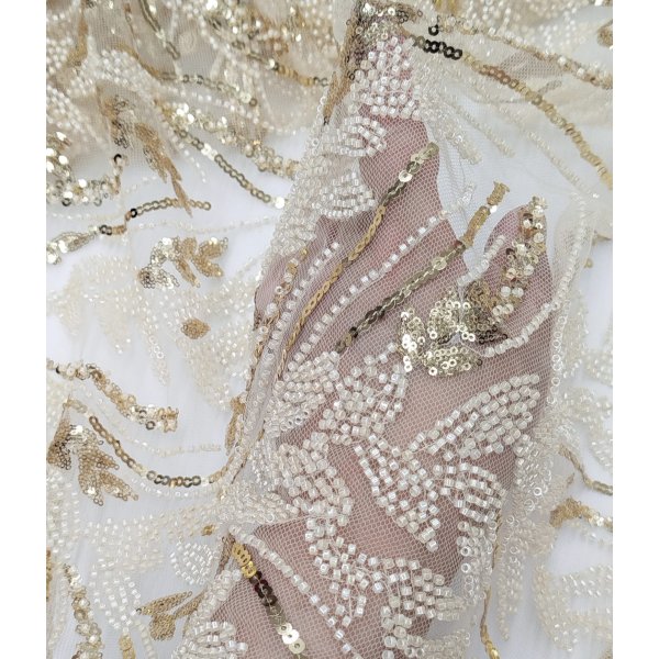 Tul Pedrería Beige [product.brand] 2 - Tejidos Yasmina 