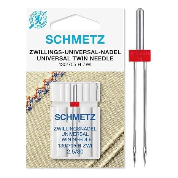 Aguja Universal Doble 130/705 H ZWI 2.5-80 - SCHMETZ Schmetz 1 - Tejidos Yasmina 