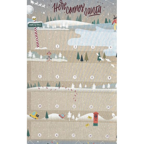 Panel Navidad Calendario de Adviento en Algodón 100%