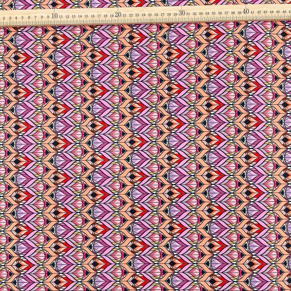 Lycra Estampada Geométrica Multicolor – Tejido Elástico Moderno