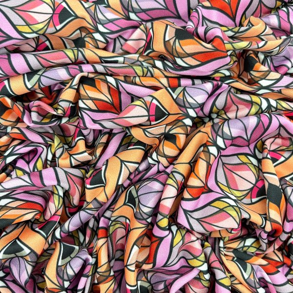 Lycra Estampada Geométrica Multicolor – Tejido Elástico Moderno