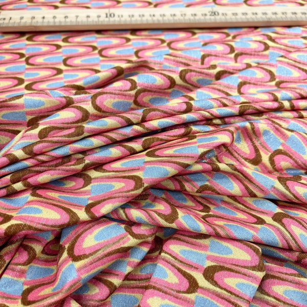 Lycra Estampada Retro Multicolor – Tejido Elástico con Brillo [product.brand] 3 - Tejidos Yasmina 