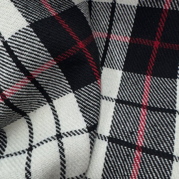 Paño de cuadros escoceses negro, blanco y rojo [product.brand] 3 - Tejidos Yasmina 
