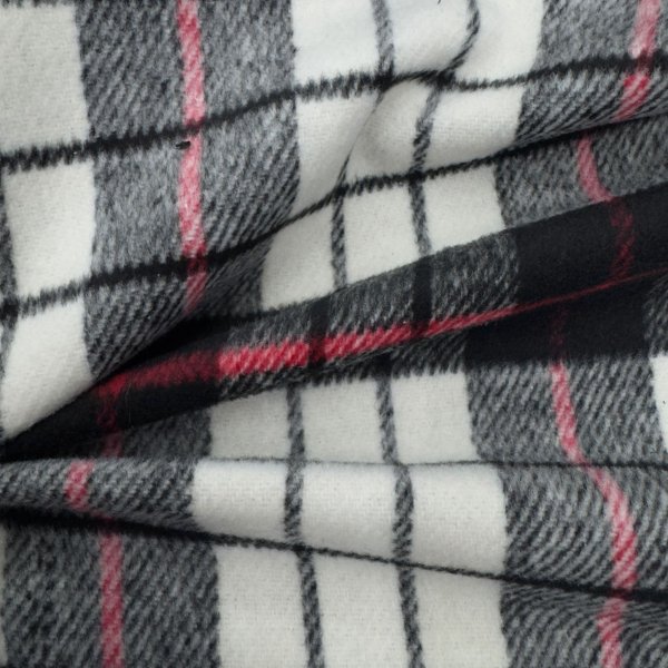 Paño de cuadros escoceses negro, blanco y rojo [product.brand] 4 - Tejidos Yasmina 