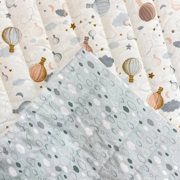 Tela acolchada “Globo & Nubes” – Reversible 100 % algodón [product.brand] 2 - Tejidos Yasmina 
