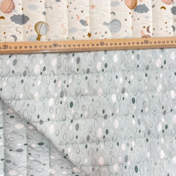 Tela acolchada “Globo & Nubes” – Reversible 100 % algodón [product.brand] 3 - Tejidos Yasmina 
