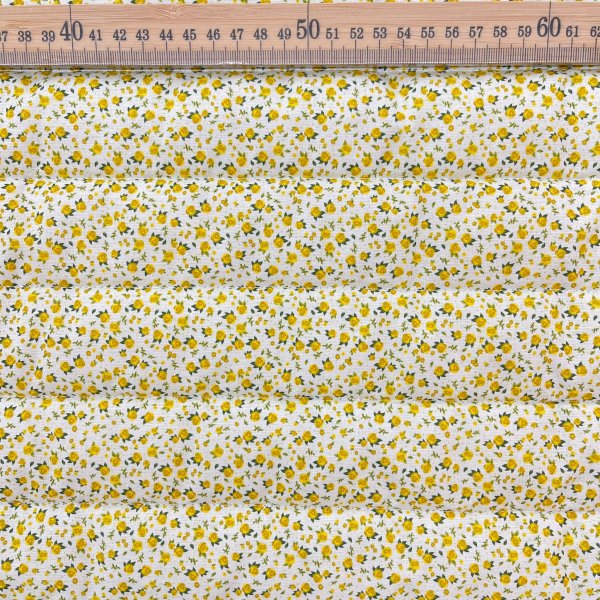 Tela acolchada “Vichy & Flores Amarillas” – Reversible 100 % algodón [product.brand] 3 - Tejidos Yasmina 