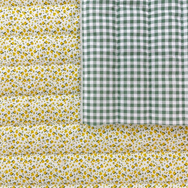 Tela acolchada “Vichy & Flores Amarillas” – Reversible 100 % algodón [product.brand] 4 - Tejidos Yasmina 