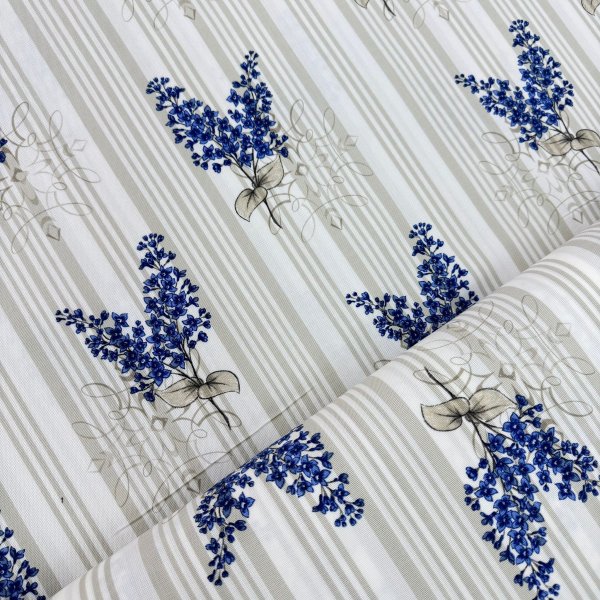 Tela Antimanchas “Flores Azul & Beige” – Estampado Floral 160 cm [product.brand] 5 - Tejidos Yasmina 