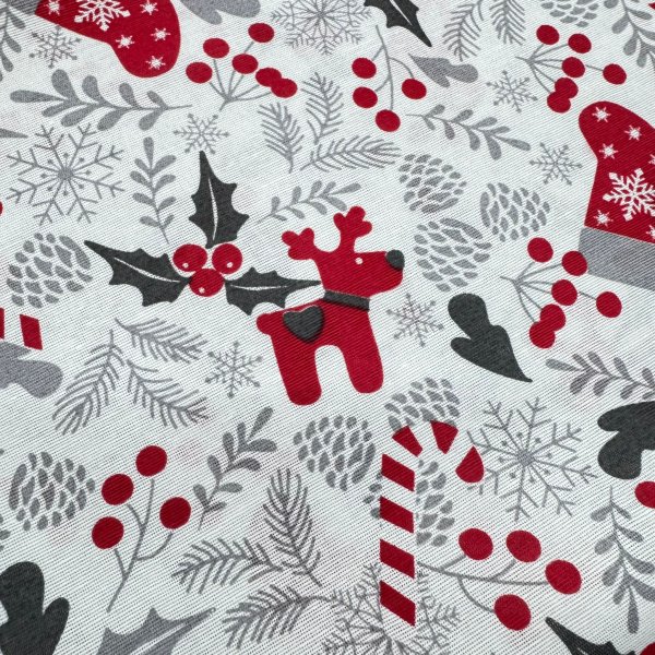 Tela LonetaNavidad Renos y Copos – Estampado Rojo y Gris [product.brand] 2 - Tejidos Yasmina 