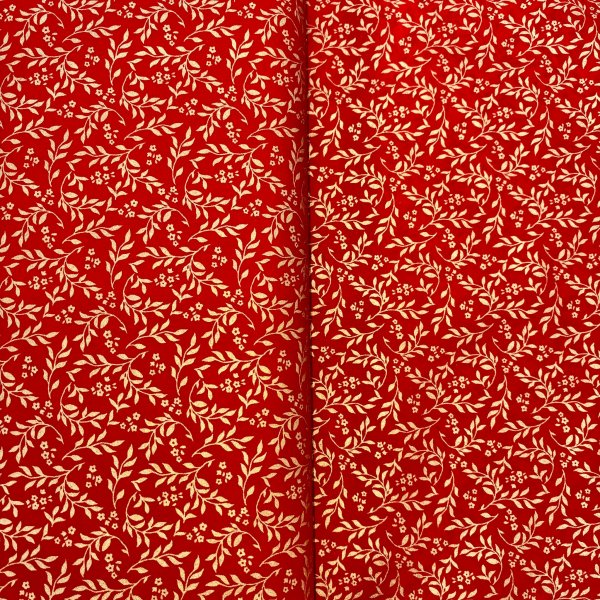 Algodón Navidad rojo Dorado – Ramitas [product.brand] 2 - Tejidos Yasmina 