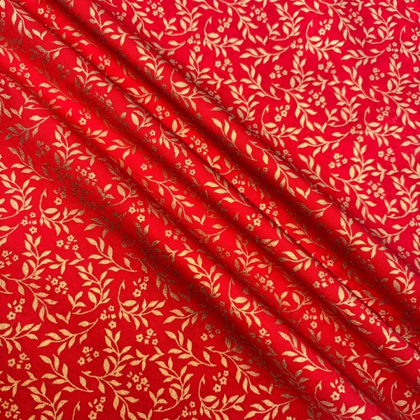Algodón Navidad rojo Dorado – Ramitas [product.brand] 3 - Tejidos Yasmina 
