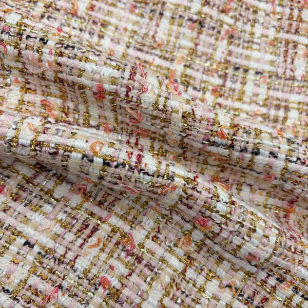 Tejido Tweed Multicolor con Hilo Dorado – Tela para Moda y Decoración 1,40 m [product.brand] 3 - Tejidos Yasmina 