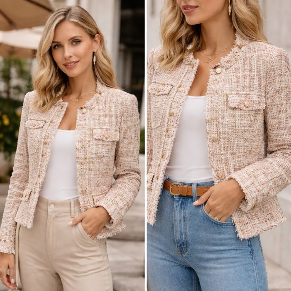 Tejido Tweed Multicolor con Hilo Dorado – Tela para Moda y Decoración 1,40 m [product.brand] 5 - Tejidos Yasmina 