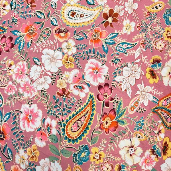 Tela Viscosa Flores Paisley Katia – Tejido Ligero y Fluido para Moda Primavera-Verano Katia Fabrics 3 - Tejidos Yasmina 