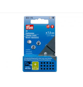 Pack De Remaches Tubulares Plateados - Prym [product.brand] 1 - Tejidos Yasmina 