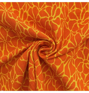 Muselina 100% Algodón Naranja Estampada – Tela Gasa Suave y Transpirable para Bebé y Costura [product.brand] 2 - Tejidos Yasmina