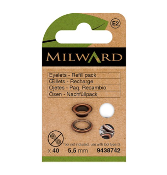 Pack De Ojetes De 5,5 mm Oro Viejo - Milward [product.brand] 1 - Tejidos Yasmina 