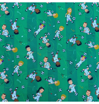 Tela Algodón Infantil Fútbol Real Madrid 150 cm – Estampado Jugadores [product.brand] 2 - Tejidos Yasmina 