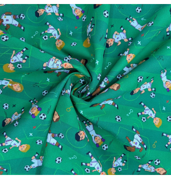 Tela Algodón Infantil Fútbol Real Madrid 150 cm – Estampado Jugadores [product.brand] 3 - Tejidos Yasmina 