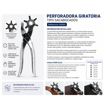 Tenaza Giratoria Para Perforar - Milward Milward 5 - Tejidos Yasmina 