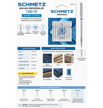 Agujas Schmetz Universal 130/705 [product.brand] 3 - Tejidos Yasmina 