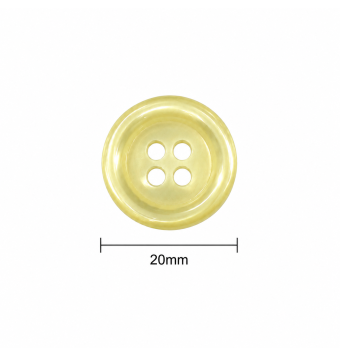 Botón de 4 agujeros 20mm translúcido amarillo – botón clásico para camisa [product.brand] 2 - Tejidos Yasmina 