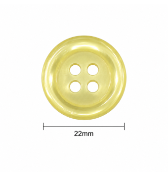 Botón de 4 agujeros 22mm translúcido amarillo – botón clásico para camisa [product.brand] 2 - Tejidos Yasmina 