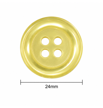 Botón de 4 agujeros 24mm translúcido amarillo – botón clásico para camisa [product.brand] 2 - Tejidos Yasmina 