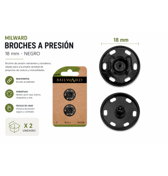 Broches a presión Milward 18 mm Milward 2 - Tejidos Yasmina 