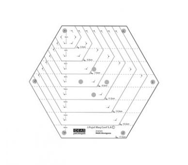 Regla Multi Hexágonos 2cm-17.5cm Ideas Costura 1 - Tejidos Yasmina Regla Multi Hexágonos 2cm-17.5cm Ideas Costura 1 - Tejidos Yasmina