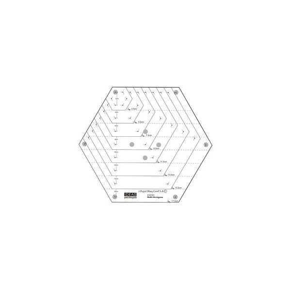 Regla Multi Hexágonos 2cm-17.5cm Ideas Costura 1 - Tejidos Yasmina 