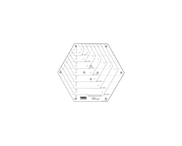 Regla Multi Hexágonos 2cm-17.5cm Ideas Costura 1 - Tejidos Yasmina Regla Multi Hexágonos 2cm-17.5cm Ideas Costura 1 - Tejidos Yasmina