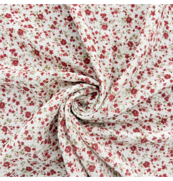Tela de muselina estampada floral 100% algodón rosas [product.brand] 2 - Tejidos Yasmina 