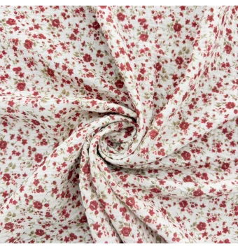 Tela de muselina estampada floral 100% algodón rosas [product.brand] 2 - Tejidos Yasmina 