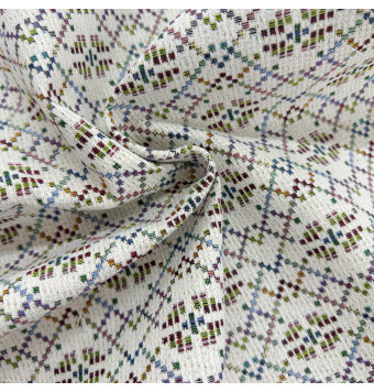 Tela de gobelino geométrico beige multicolor 1,40 m [product.brand] 3 - Tejidos Yasmina