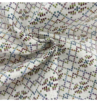 Tela de gobelino geométrico beige multicolor 1,40 m [product.brand] 3 - Tejidos Yasmina