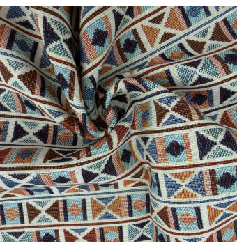 Tela de gobelino étnico en franjas multicolor 1,40 m [product.brand] 1 - Tejidos Yasmina 