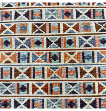 Tela de gobelino étnico en franjas multicolor 1,40 m [product.brand] 2 - Tejidos Yasmina 